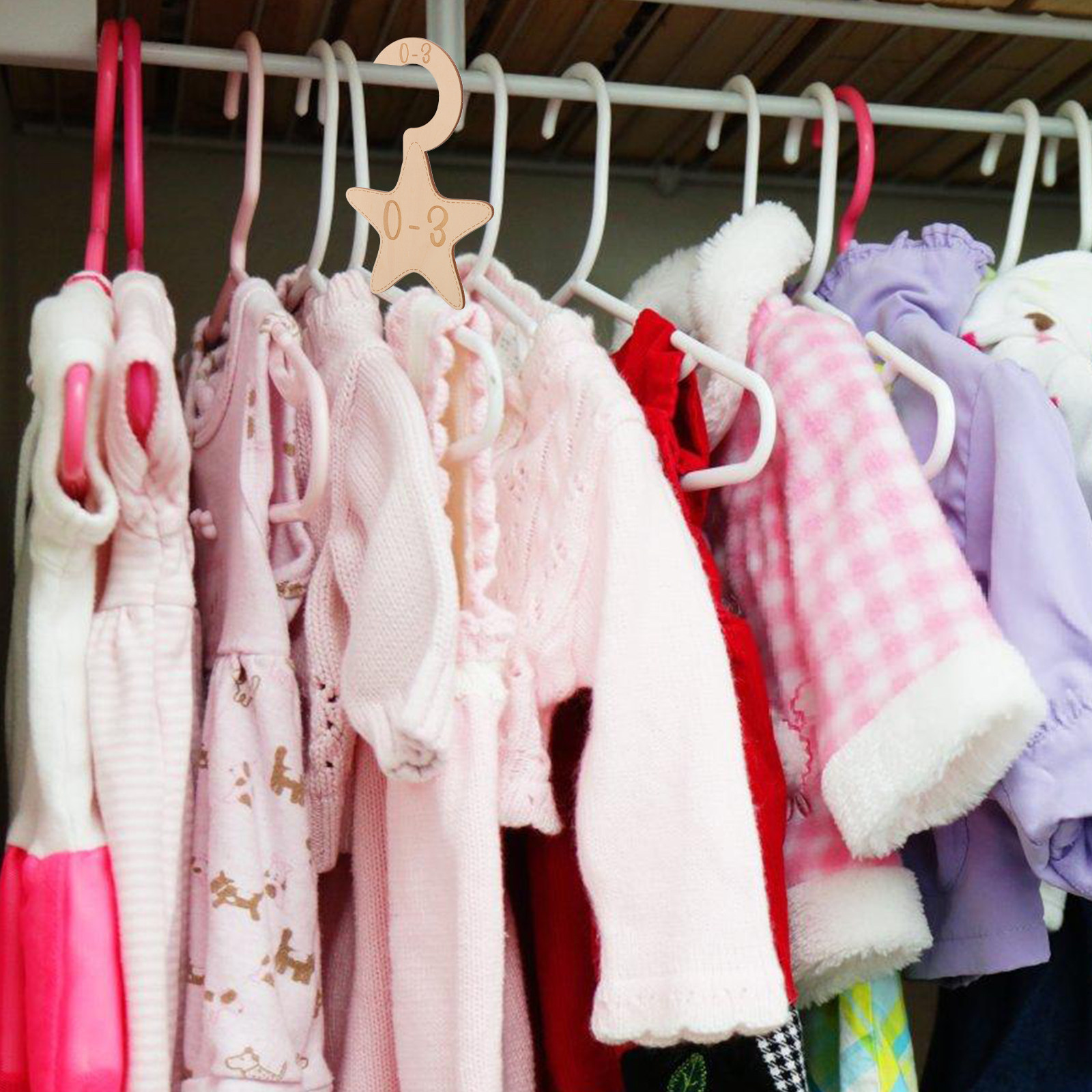 Baby Clothing Dividers - 7 szt. drewnianych przegródek do szafy